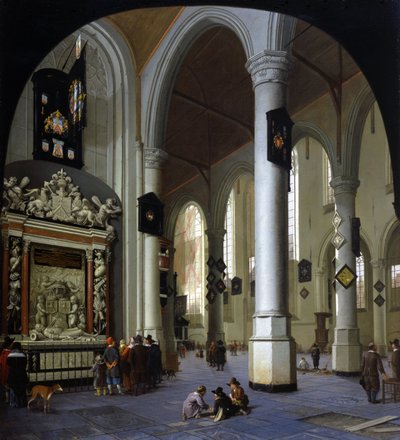 Old Church in Delft with the Tomb of Admiral Tromp by Hendrik Cornelisz. van Vliet